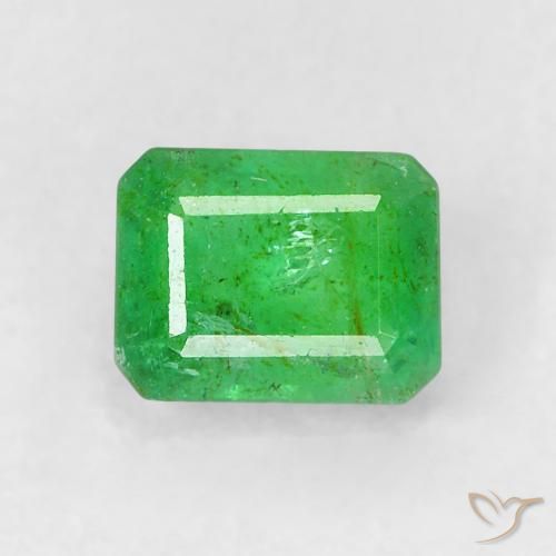 Esmeralda verde natural de 0,50 ct, corte esmeralda, SI