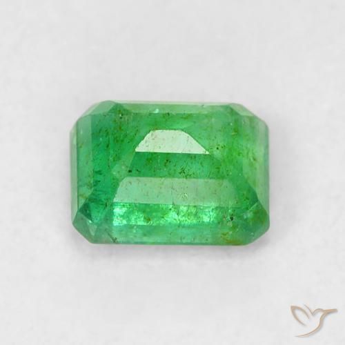 Esmeralda verde natural de 0,50 ct, corte esmeralda, SI