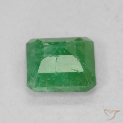 Esmeralda Verde amarillento natural de 0.42 ct, Corte Octágono / Esmeralda, SI