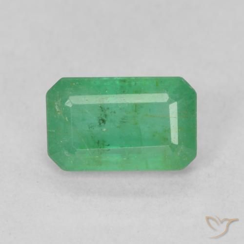 0.69ct Natural Verde amarillento Esmeralda, corte esmeralda, SI