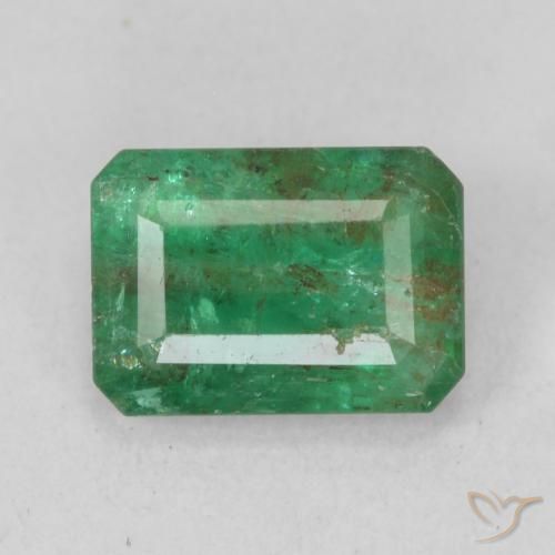 0.99ct Natural Verde medio Esmeralda, corte esmeralda, SI-I1