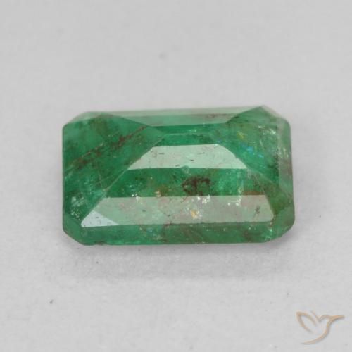 Esmeralda Verde medio natural de 0.99 ct, Corte Octágono / Esmeralda, SI-I1