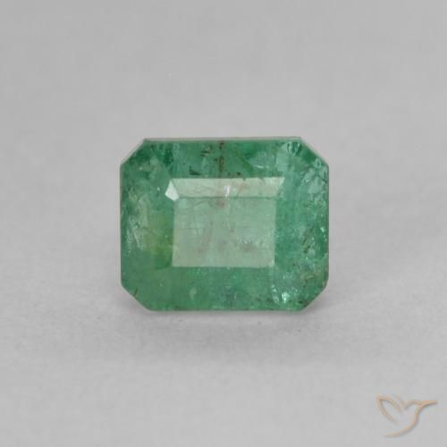 0.89ct Natural Verde claro medio Esmeralda, corte esmeralda, SI