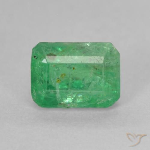 1.13ct Natural Verde claro Esmeralda, corte esmeralda, SI-I1