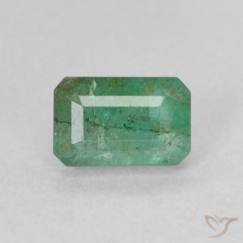 0.69ct Natural Verde claro medio Esmeralda, corte esmeralda, SI-I1