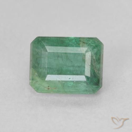 0.86ct Natural Verde claro medio Esmeralda, Corte Octágono / Esmeralda, SI-I1, Photo A