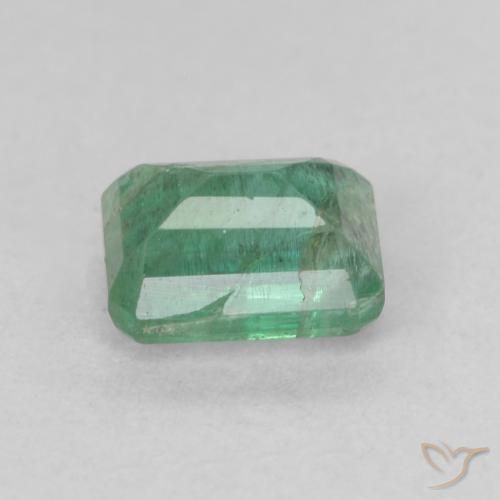 Esmeralda Verde claro medio natural de 0.86 ct, Corte Octágono / Esmeralda, SI-I1