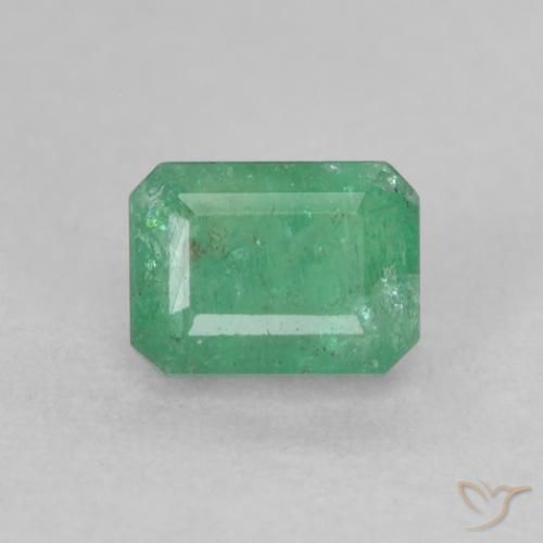 0.66ct Natural Verde claro medio Esmeralda, Corte Octágono / Esmeralda, SI-I1, Photo A