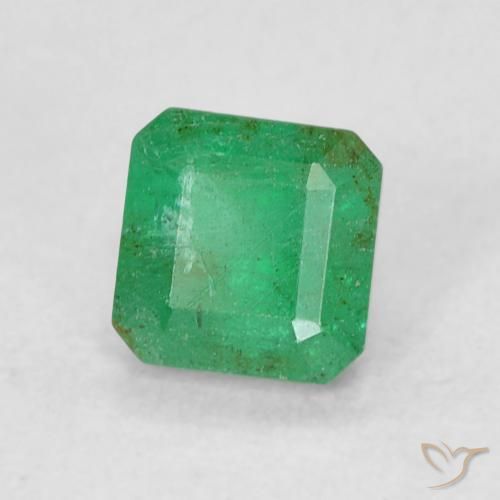 Esmeralda Verde albahaca claro natural de 0.43 ct, Corte Octágono / Esmeralda, SI