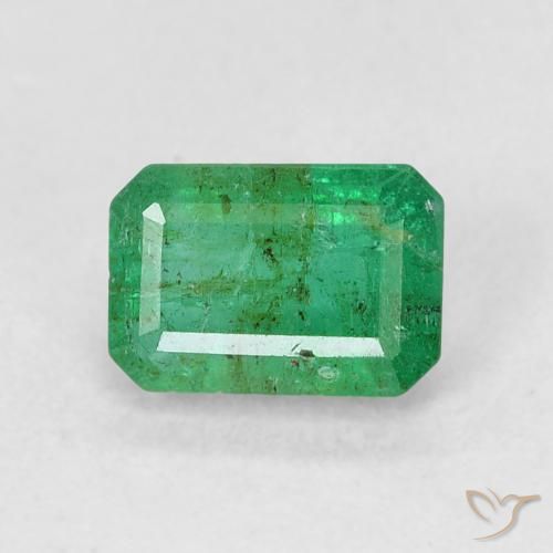 Esmeralda verde natural de 0,59 ct, corte esmeralda, SI