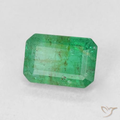 Esmeralda verde natural de 0,59 ct, corte esmeralda, SI
