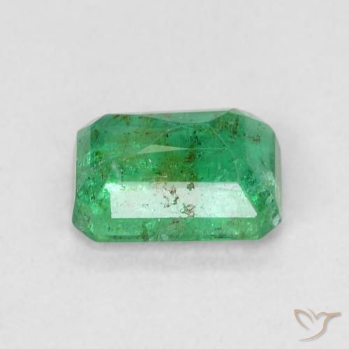 Esmeralda verde natural de 0,59 ct, corte esmeralda, SI