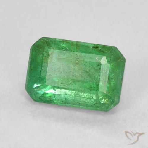 Esmeralda Verde trébol natural de 0.69 ct, corte esmeralda, SI