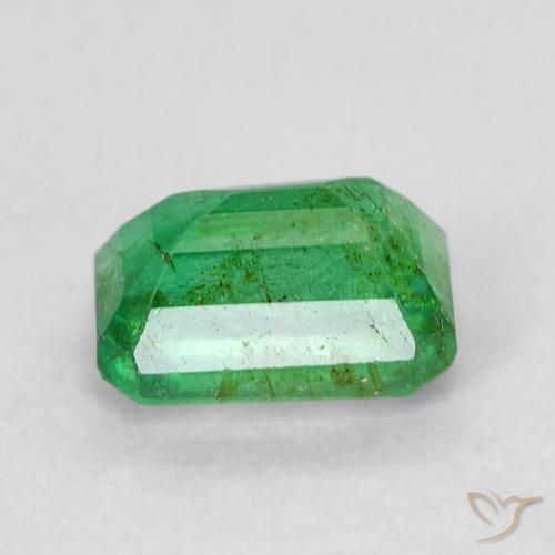 Esmeralda Verde trébol natural de 0.69 ct, corte esmeralda, SI