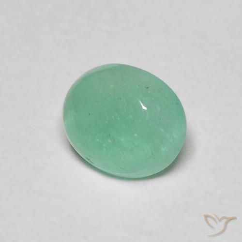 Esmeralda Verde pistacho natural de 0.93 ct, Ovalada, Translúcido