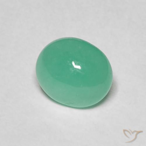 Esmeralda Verde helecho natural de 1.08 ct, Ovalada, Translúcido