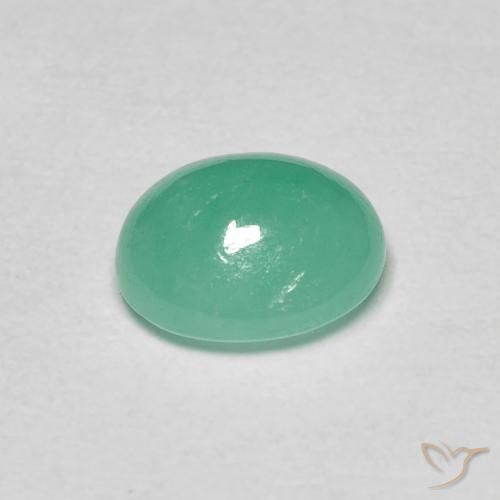 Esmeralda Verde helecho natural de 1.08 ct, Ovalada, Translúcido
