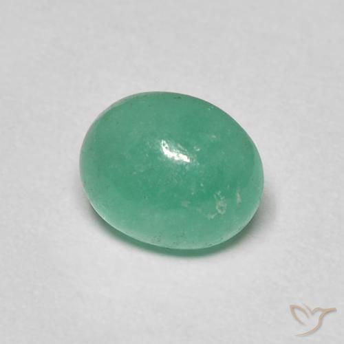 Esmeralda Verde medio natural de 1.25 ct, Ovalada, Translúcido