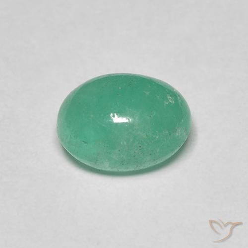 Esmeralda Verde medio natural de 1.25 ct, Ovalada, Translúcido
