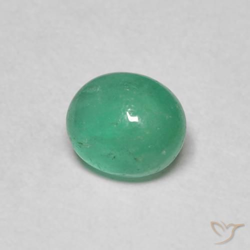 Esmeralda Verde menta intenso natural de 0.86 ct, Ovalada, Translúcido