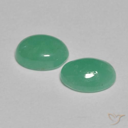Gemas de Esmeralda Verde claro medio natural de 1.08 ct, Ovalada, Translúcido