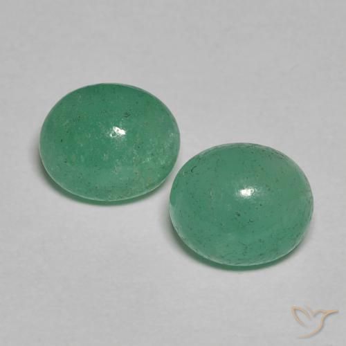 Gemas de Esmeralda Verde claro medio natural de 1.42 ct, Ovalada, Translúcido