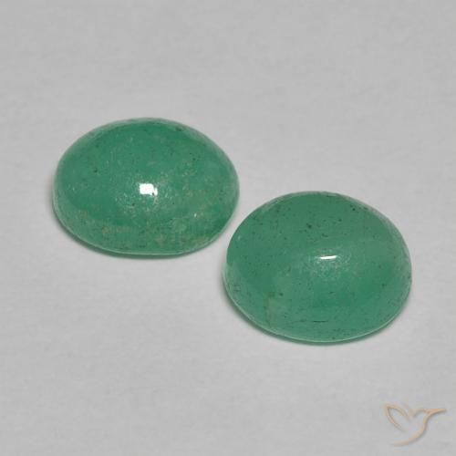 Gemas de Esmeralda Verde claro medio natural de 1.42 ct, Ovalada, Translúcido
