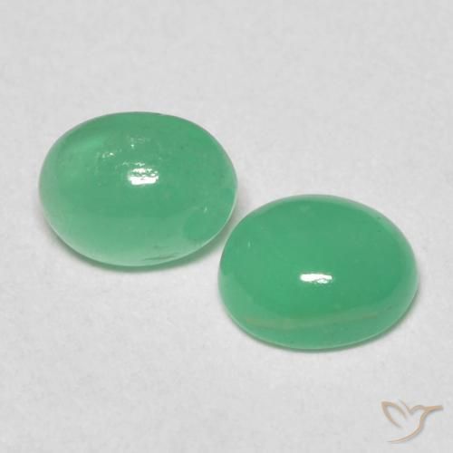 Gemas de Esmeralda Verde trébol natural de 0.72 ct, Ovalada, Translúcido