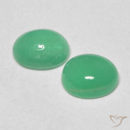 Gemas de Esmeralda Verde trébol natural de 0.72 ct, Ovalada, Translúcido
