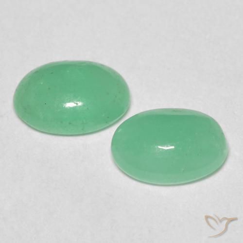 Gemas de Esmeralda Verde helecho natural de 0.99 ct, Ovalada, Translúcido