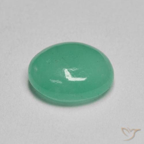 Esmeralda Medium Light-Green natural de 1.35 ct, Ovalada, Translúcido