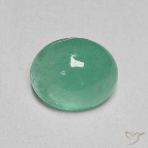 0.80ct Natural Verde azulado Esmeralda, Ovalada, Translúcido