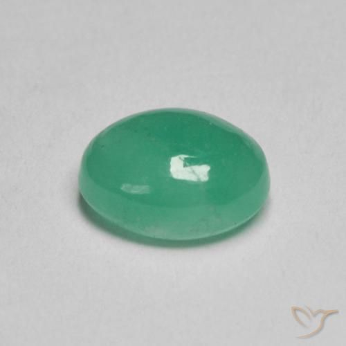 Esmeralda Verde frío natural de 1.09 ct, Ovalada, Translúcido