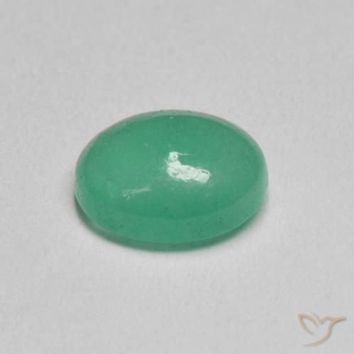 Esmeralda Verde pistacho natural de 1.08 ct, Ovalada, Translúcido
