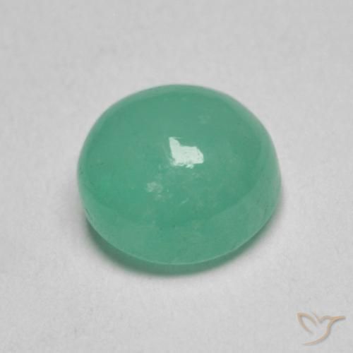 Esmeralda Verde claro natural de 1.04 ct, Redondo, Translúcido