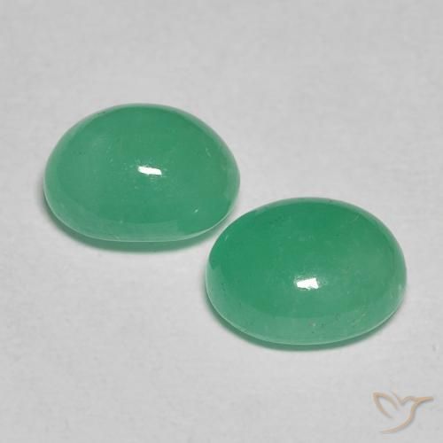 Gemas de Esmeralda Verde claro natural de 1.49 ct, Ovalada, Translúcido