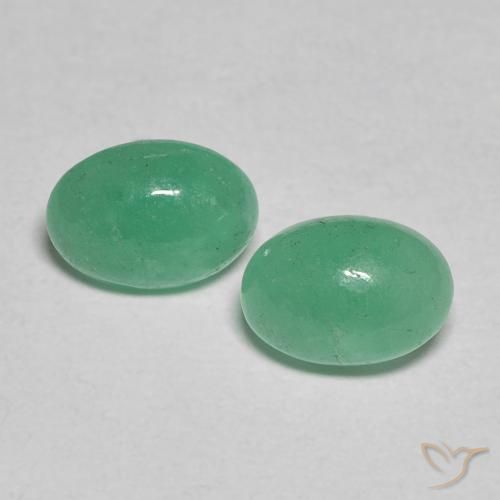 Gemas de Esmeralda Verde claro medio natural de 0.95 ct, Ovalada, Translúcido