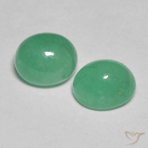 Gemas de Esmeralda Verde claro medio natural de 1.58 ct, Ovalada, Translúcido
