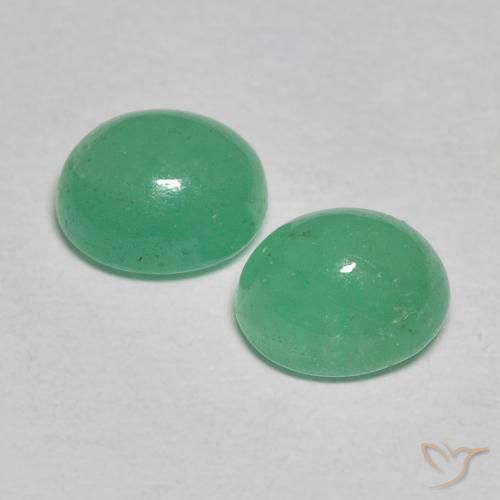 Gemas de Esmeralda Verde claro medio natural de 1.58 ct, Ovalada, Translúcido
