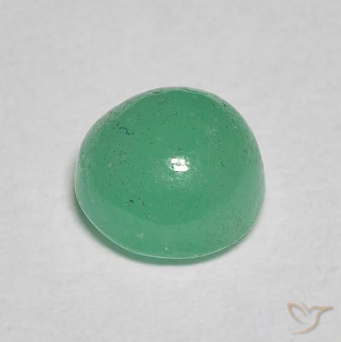 Esmeralda Verde medio natural de 0.86 ct, Redondo, Translúcido
