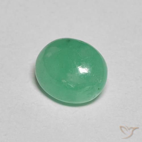 Esmeralda Verde albahaca claro natural de 1.11 ct, Ovalada, Translúcido