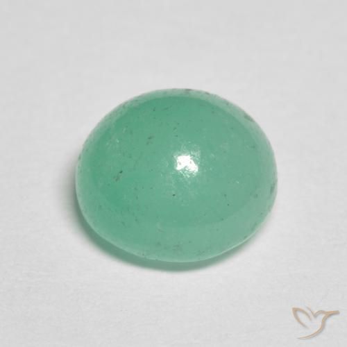 Esmeralda Verde helecho natural de 1.81 ct, Redondo, Translúcido