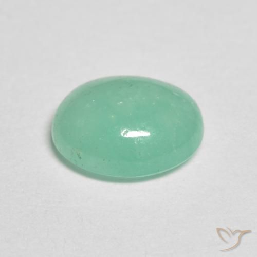 Esmeralda Verde helecho natural de 1.05 ct, Ovalada, Translúcido