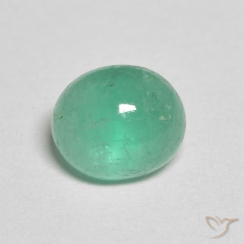 1.07ct Natural Verde helecho Esmeralda, Ovalada, Translúcido