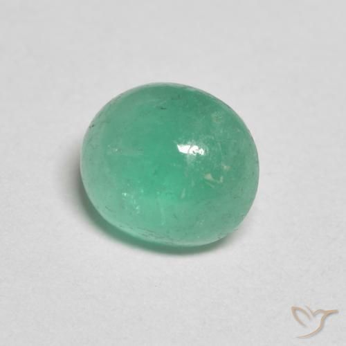 Esmeralda Verde helecho natural de 1.07 ct, Ovalada, Translúcido