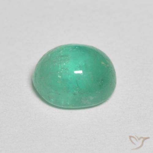 Esmeralda Verde helecho natural de 1.07 ct, Ovalada, Translúcido