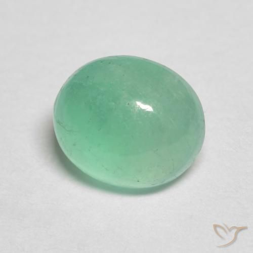 Esmeralda Verde pistacho natural de 0.88 ct, Ovalada, Translúcido