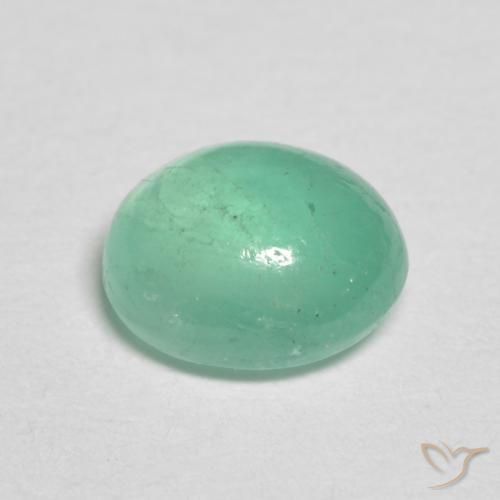 Esmeralda Verde pistacho natural de 0.88 ct, Ovalada, Translúcido