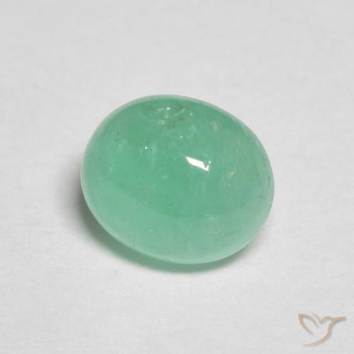 Esmeralda Verde pistacho natural de 0.61 ct, Ovalada, Translúcido