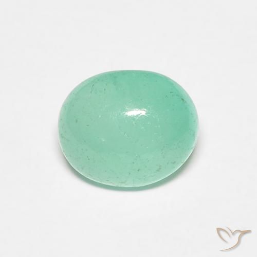 0.90ct Natural Verde claro Esmeralda, Ovalada, Translúcido